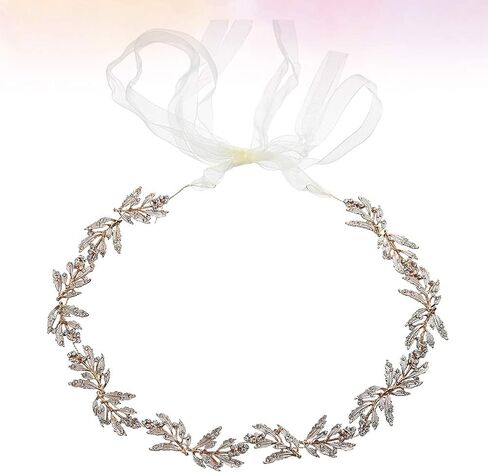 Kesyoo Metal Leaf Bridal Belt Wedding Crystal Bress Bett Belt Bridal Caist Percy Beautiful Associed (Golden) in Kuwait
