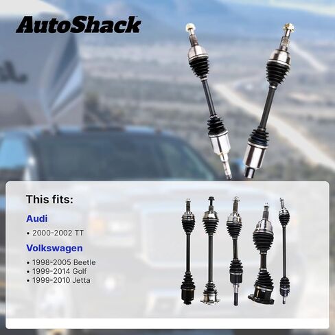 AutoShack Front Left CV Axle Shaft Assembly Replacement for 1999-2010 Volkswagen Jetta FWD 1999-2014 Volkswagen Golf FWD 1998-2005 Volkswagen Beetle FWD 2000-2002 Audi TT FWD Driver Side DSK850 in Saudi Arabia