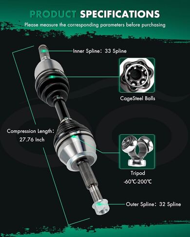 CV Axle Shaft Assembly Front Left or Right Fit For Nissan TITAN XD 5.0L 2016-2019,For Nissan TITAN XD 5.6L 2016-2024 39100EZ40A,66-6434HD,666434HD 4WD in Saudi Arabia