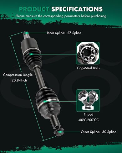 SCITOO Complete Front CV Axle Half Shaft For 2043301400 447-50772R For Mercedes-Benz C230 2008-2009,For Mercedes-Benz C250 2012-2013,For Mercedes-Benz C300 2008-2014,For Mercedes-Benz C350 2008-2015 in Kuwait