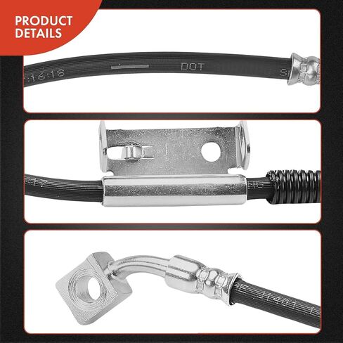 A-Premium Front Driver Brake Hydraulic Hose Compatible with Select Chevy and GMC Models - Express 1500/Savana 1500 2003-2009, Express 2500/Savana 2500 2003-2005 - Replace# 15823490 in Saudi Arabia