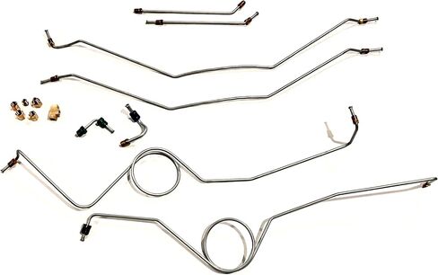 Prebent Stainless Brake Front Brake Line Kit for Disc Conversion using Aftermarket Brass Valve. Fits 60-66 Chevy C10 Trucks in Saudi Arabia