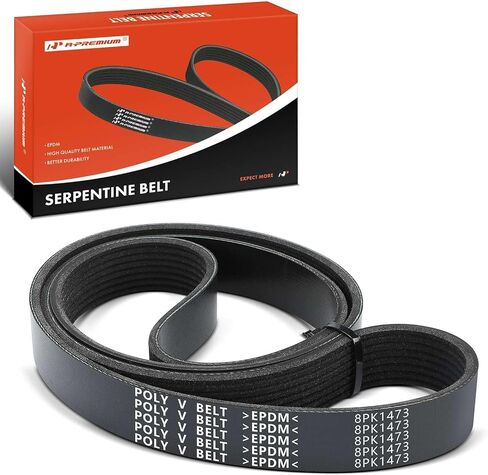 A-Premium Heafty-Duty-Duty Serpentine Drive Belt متوافق مع Blue Bird و Freightliner و Kenworth و Sterling Truck & Western Star Cars-All American Fe ، SHL TC2000 ، Argosy ، Cascadia ، T2000 ، SC7000 & More in Saudi Arabia