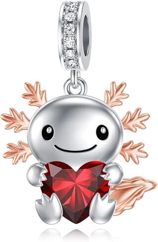Proess 925 Sterling Silver Axolotl Charm 12 شهرًا Birthstone Oxolotl Bead لأساور Axolotl التي تصنع هدايا Axolotl للنساء محبي Axolotl in Kuwait