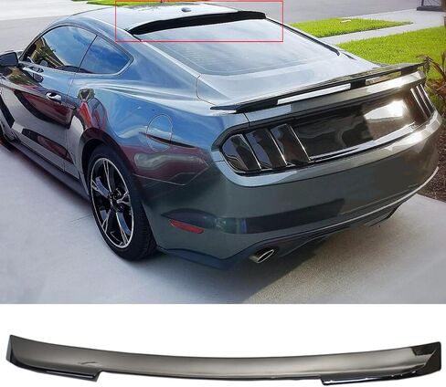 Rear Window Roof Spoiler Visor Wing Fits for Ford Mustang Coupe EcoBoost/GT/ V6/ Mach 1/ GT Premium/Bullitt 2015-2024 2025 Gloss Black V-Style Lip Exterior Accessories in Saudi Arabia