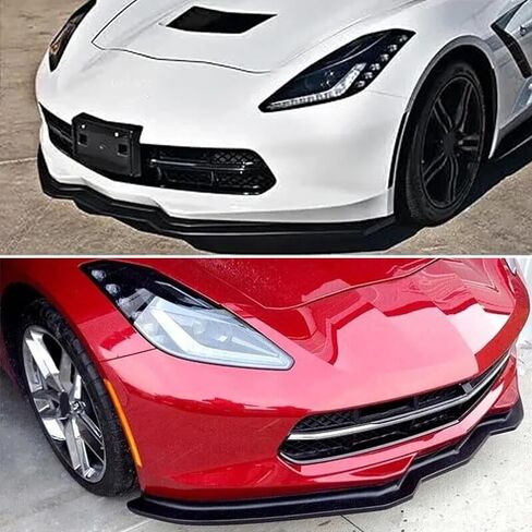 الوفاة الأمامية التوافق بين الشفة السفلية مع 2014-2019 Corvette C7 | Z06 Stage 3 Front Chin Lip Spoiler 1PCS Gloss Black in Kuwait