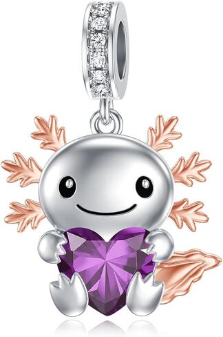 PROESS 925 Sterling Silver Axolotl Charm 12 Months Birthstone Axolotl Bead for Axolotl Bracelets Jewerly Making Axolotl Gifts for Women Axolotl Lovers in Saudi Arabia