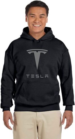 BestSyracuse Tesla Motors Logo Hoodie Sweatshirt Black Long Sleeve Pullover in Saudi Arabia