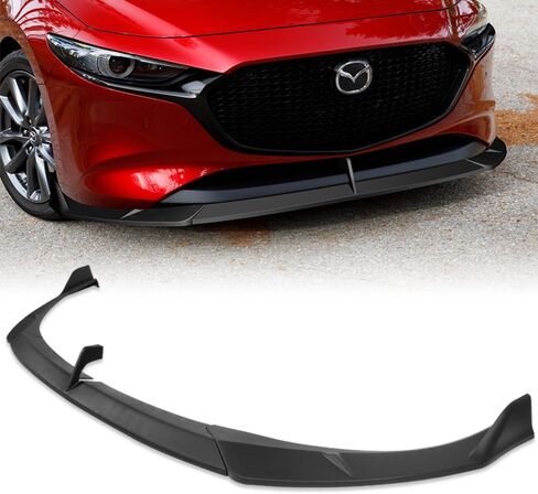 Q1-Tech ، 9pcs الأمامية المصدّة الأمامية الشفاه والتنورة الجانبية الناشر المتوافق مع 2019-2024 Mazda 3 Hatchback / 5DR فقط ، Abron Lip Air Body Kit Spoilter ABS (مطلية باللون الأسود) in Saudi Arabia