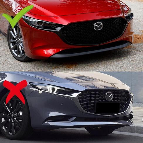 Q1-Tech ، 9pcs الأمامية المصدّة الأمامية الشفاه والتنورة الجانبية الناشر المتوافق مع 2019-2024 Mazda 3 Hatchback / 5DR فقط ، Abron Lip Air Body Kit Spoilter ABS (مطلية باللون الأسود) in Saudi Arabia