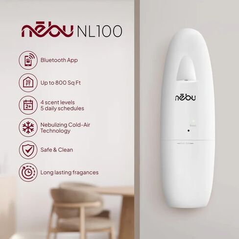Nebu Luxury NL100 Waterless Scent Diffuser - Home & Office Aromatherapy System - Cold Air Nebulizing Technology Coverage up to 1,000 sq ft Hotel Collection Scent (White) in Saudi Arabia