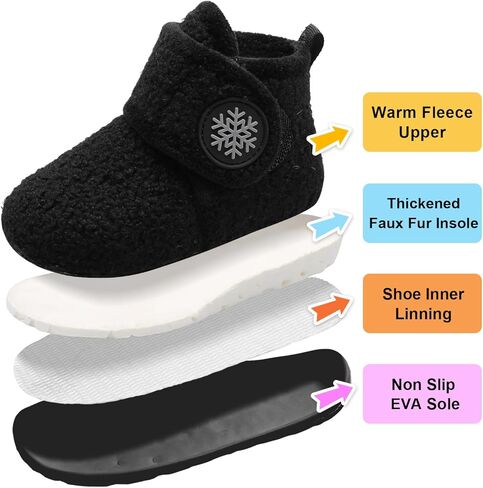LeIsfIt Toddler Slippers Boys Girls House Slippers Kids Winter Boots Warm Lightweight House Shoes with Non-Slip Sole in Kuwait