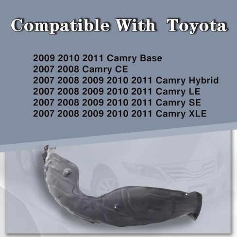 CarPartsDepot Front Fender Liner Passenger Right Side Inner Panel Splash Guard Shield Compatible for Camry Sedan 2007-2011 SE LE XLE CE Hybrid Base in Saudi Arabia