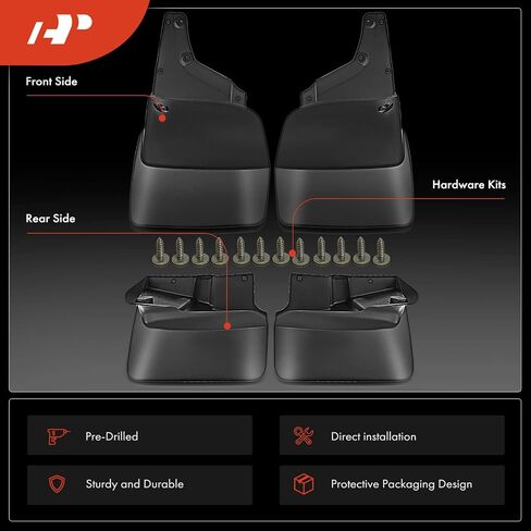 A-Premium Set of 4PCS Mud Flaps Splash Guards Mudguards Mudflaps Compatible with Toyota 100 Series Land Cruiser,1998-2007, Sport Utility, Black Color, Front LH RH and Rear LH RH in Saudi Arabia