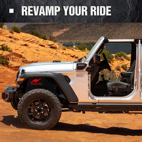 لجيب JL JL Front Inner Fender Liner متوافق مع 2018 2019 2020 2021 2022 2023 2024 Jeep Wrangler JL Jlu & Gladiator JT 2/4 Doors ، Bolt-On Well Liners Protect Off-Road Protection in Kuwait