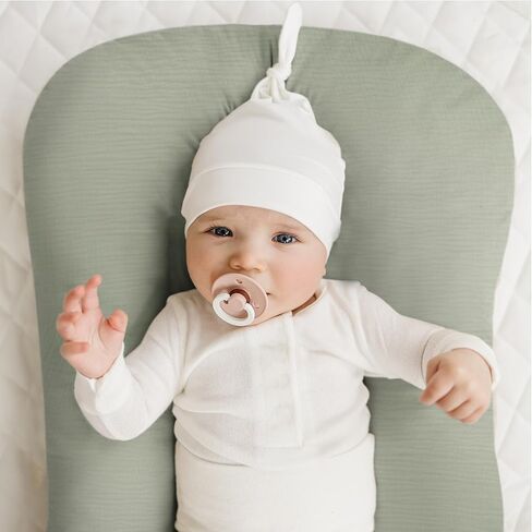 Konssy Muslin Baby Lounger Cover 2 Pack, 100% Cotton Newborn Lounger Cover, Soft and Breathable Lounger Slipcover for Boys Girls, Covers Only (Camel,Sun) in Kuwait