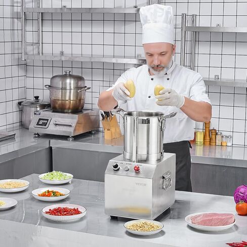 VEVOR Food Processor & Vegetable Chopper, 4.3 Quart Food-Grade Stainless Steel Food Processor Chopper with 2 Extra S-Curve Blades, Multifunctional for Chopping Vegetables, Fruit, Grains, Nuts in Kuwait