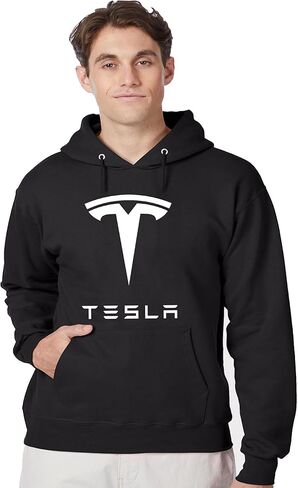 BestSyracuse Tesla Motors Logo Hoodie Sweatshirt Black Long Sleeve Pullover in Saudi Arabia