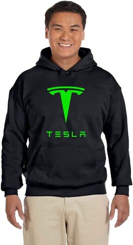 BestSyracuse Tesla Motors Logo Hoodie Sweatshirt Black Long Sleeve Pullover in Saudi Arabia