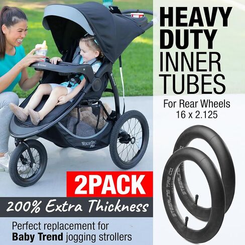 16 x 1.75/1.95/2.125 Heavy Duty Thorn Resistant Inner Tube Replacement for All Baby Trend Expedition Jogger Strollers and More! [2-Pack] Steerling Tire Co. in Saudi Arabia