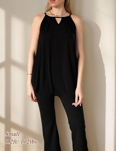 Zeagoo Womens Tank Tops Sleeveless Spaghetti Strap Halter Top Flowy Summer Beach Outfits 2025 in Saudi Arabia
