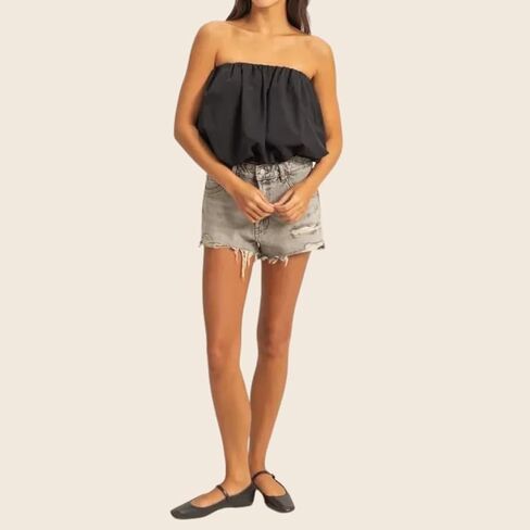 Women Y2k Sexy Strapless Bubble Tube Top Girls Coquette Cute Solid Puff Balloon Bandeau Tank Summer Streetwear in Kuwait