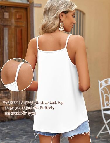 Zeagoo Womens Tank Tops Sleeveless Spaghetti Strap Halter Top Flowy Summer Beach Outfits 2025 in Kuwait