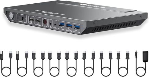 AV Access KVM Switch 2 Computers 2 Monitors DisplayPort 8K@60Hz 4K@165hz/144hz, DP KVM Switch Dual Monitors with USB 3.0 Ports, Audio Out, IR Remote, with All Cables in Kuwait