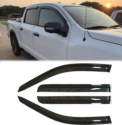 94977 Sunproof Waterproof Side Window Wind Deflector, 4pcs Protective Replacements Rain Guards Set, Window Visor fit for 2016-2024 Nissan Titan XD/Nissan Titan Crew Cab in Kuwait