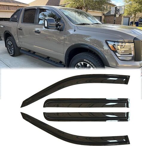 94977 Sunproof Waterproof Side Window Wind Deflector, 4pcs Protective Replacements Rain Guards Set, Window Visor fit for 2016-2024 Nissan Titan XD/Nissan Titan Crew Cab in Kuwait