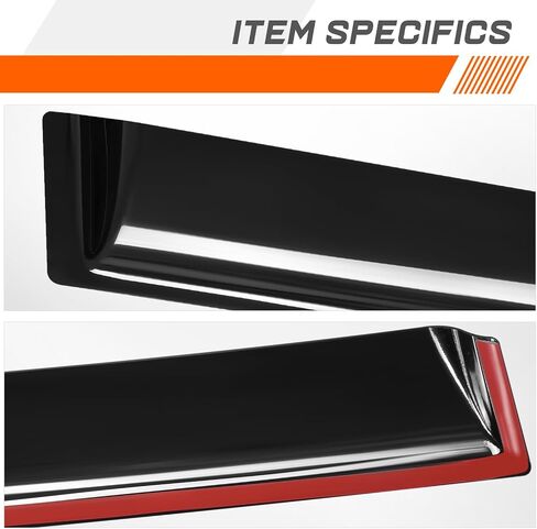 4Pcs Car Window Visors Rain Sun Guard Deflector Compatible with 15-23 Jeep Renegade,Glossy Smoked Black in Saudi Arabia