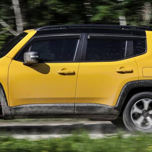 4Pcs Car Window Visors Rain Sun Guard Deflector Compatible with 15-23 Jeep Renegade,Glossy Smoked Black in Saudi Arabia