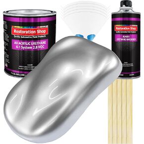 متجر ترميم - Iridium Silver Metallic Acrylic urethane Auto Paint - مجموعة طلاء غالون كاملة - مرحلة واحدة احترافية عالية اللمعان ، سيارة ، طلاء شاحنة ، 4: 1 نسبة مزيج ، 2.8 VOC in Saudi Arabia