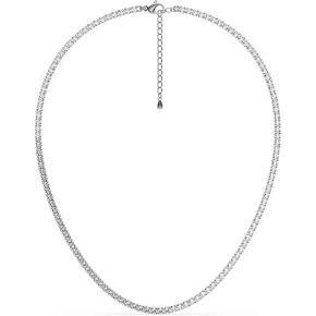 3mm Tennis Necklaces for Women, Adjustable length 14K White Gold Plated Thin Round Cubic Zirconia Classic Diamond Tennis Necklace for Women/Men, Size 16/18/20/22/24 inch in Saudi Arabia