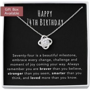 925 Sterling Silver Gift Grandmother Necklace, Mom Necklace, 74th Birthday Necklace Gift For Women, 74th Birthday Jewelry, 74 Year Old Gift in Saudi Arabia