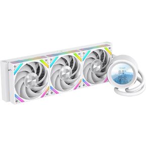 SAMA SM240 White Adjustable Liquid Cooler LCD Display Screen with 2x120mm Addressable ARGB PWM Silent Fan 240mm AIO Radiator in Kuwait