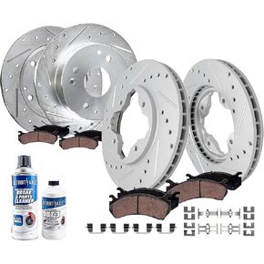 Detroit Axle - Brake Kit for 1993-1997 Honda Accord Acura CL L4 2.2L Front and Rear Drilled Slotted Disc Brake Rotors Ceramic Brakes Pads 1994 1995 1996 Replacement in Saudi Arabia