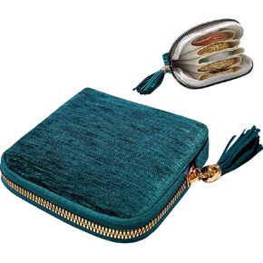 Jewelry Organizer Pouch with Tassel Zipper 5 Compartments Portable Storage Bag for Bracelets Watches Rings Earrings Necklaces Compact Jewel Holder Elegant Gifts for Women Purple in Saudi Arabia