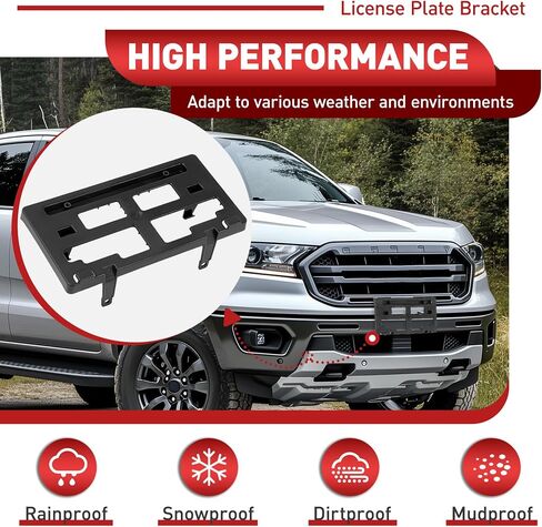 حامل لوحة ترخيص الأمامي متوافق مع 2019-2023 Ford Ranger Lariat XL XLT بديل لـ FO1068176 KB3Z17A385A إطارات تصاعد لوحة ترخيص غير مكتملة in Saudi Arabia