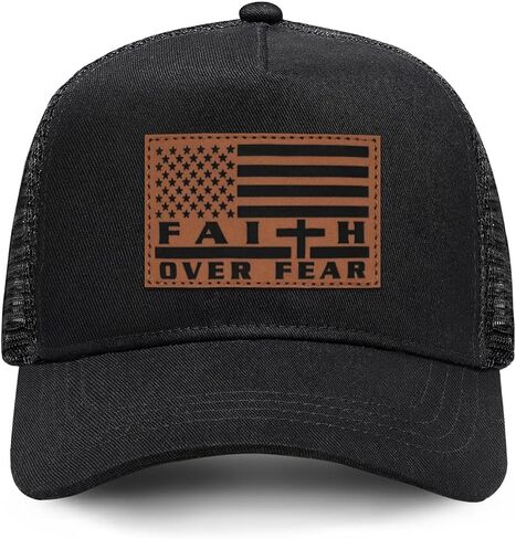 Jesus Hat Christian Gifts for Men American Flag Hats Faith Over Fear Hat Fathers Day Christmas Birthday Gifts for Friend in Kuwait