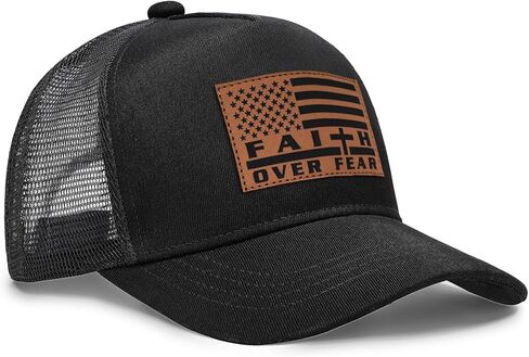 Jesus Hat Christian Gifts for Men American Flag Hats Faith Over Fear Hat Fathers Day Christmas Birthday Gifts for Friend in Kuwait