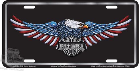 Harley-Davidson Patriotic Eagle Stamped Metal Tag Front Plate in Saudi Arabia