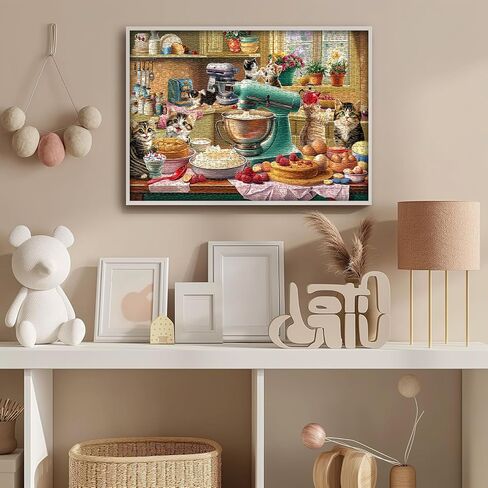 Cat Puzzles for Adults 1000 Pieces, Fantasy Animal Kitten Abstract Art Puzzle, Colorful Funny Cat Puzzle Kitty, Impossible Hard Challenge Jigsaw Puzzle for Adults in Kuwait
