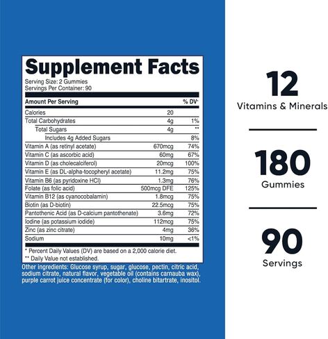 Nutricost Multivitamin Gummies ، 180 Gummies (بنكهة التوت المختلطة) - 90 خدمة وخالية من الغلوتين وغير المعدلة وراثيًا ودية نباتية in Kuwait