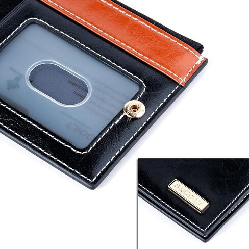 محافظ ANDOILT للنساء محفظة جلدية أصلية RFID حجب حافظة بطاقات متعددة الطي مع حقيبة يد بجيب بسحاب in Kuwait