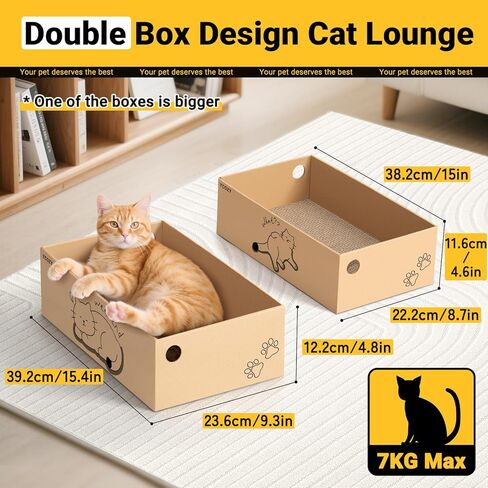 Ycozy Cat Scratcher Box, 5 in 1 Reversible Cardboard Scratching Pads Cat Scratching Board for Cat Paws Cat Scratch Pad 5 PCS Replacement Corrugated Cardboard Refill for Indoor Cats in Kuwait