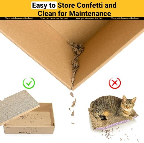 Ycozy Cat Scratcher Box, 5 in 1 Reversible Cardboard Scratching Pads Cat Scratching Board for Cat Paws Cat Scratch Pad 5 PCS Replacement Corrugated Cardboard Refill for Indoor Cats in Kuwait