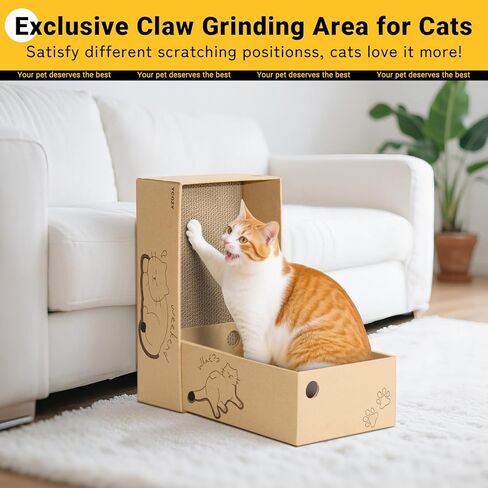 Ycozy Cat Scratcher Box, 5 in 1 Reversible Cardboard Scratching Pads Cat Scratching Board for Cat Paws Cat Scratch Pad 5 PCS Replacement Corrugated Cardboard Refill for Indoor Cats in Kuwait