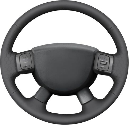 MEWANT Steering Wheel Wrap for odge Ram 1500 2500 3500 2004-2008 Made of Black Smooth and Embossed Artificial Leather in Kuwait