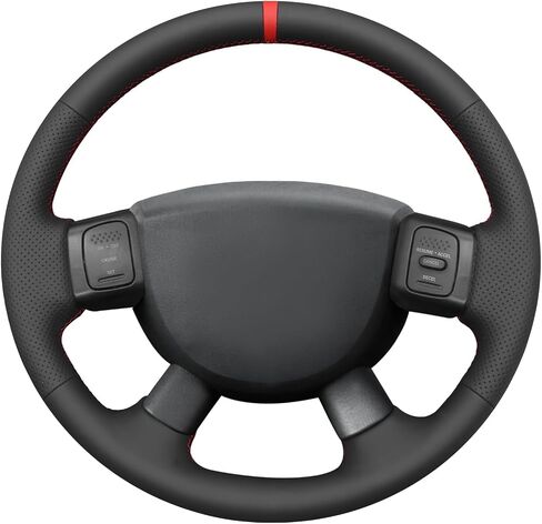 MEWANT Steering Wheel Wrap for odge Ram 1500 2500 3500 2004-2008 Made of Black Smooth and Embossed Artificial Leather in Kuwait